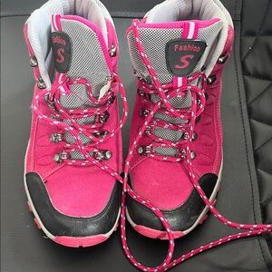 Fashion Nova Pink and Black Athletic Shoes